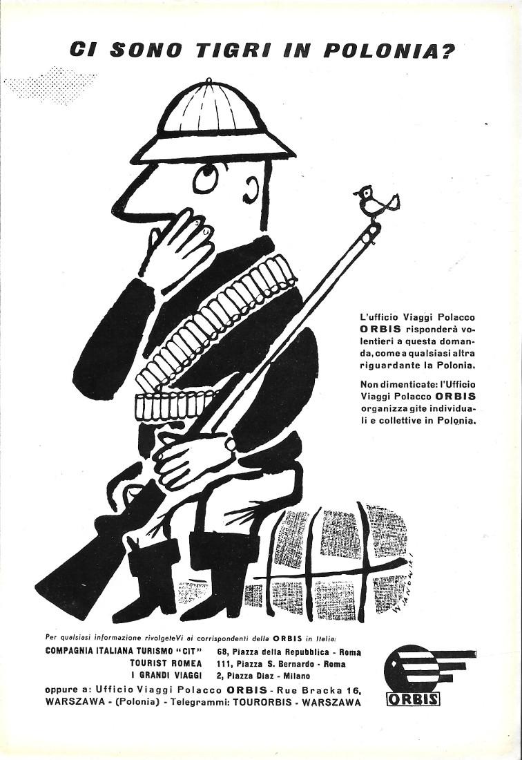 Orbis. Ufficio Viaggi Polacco. Advertising 1958