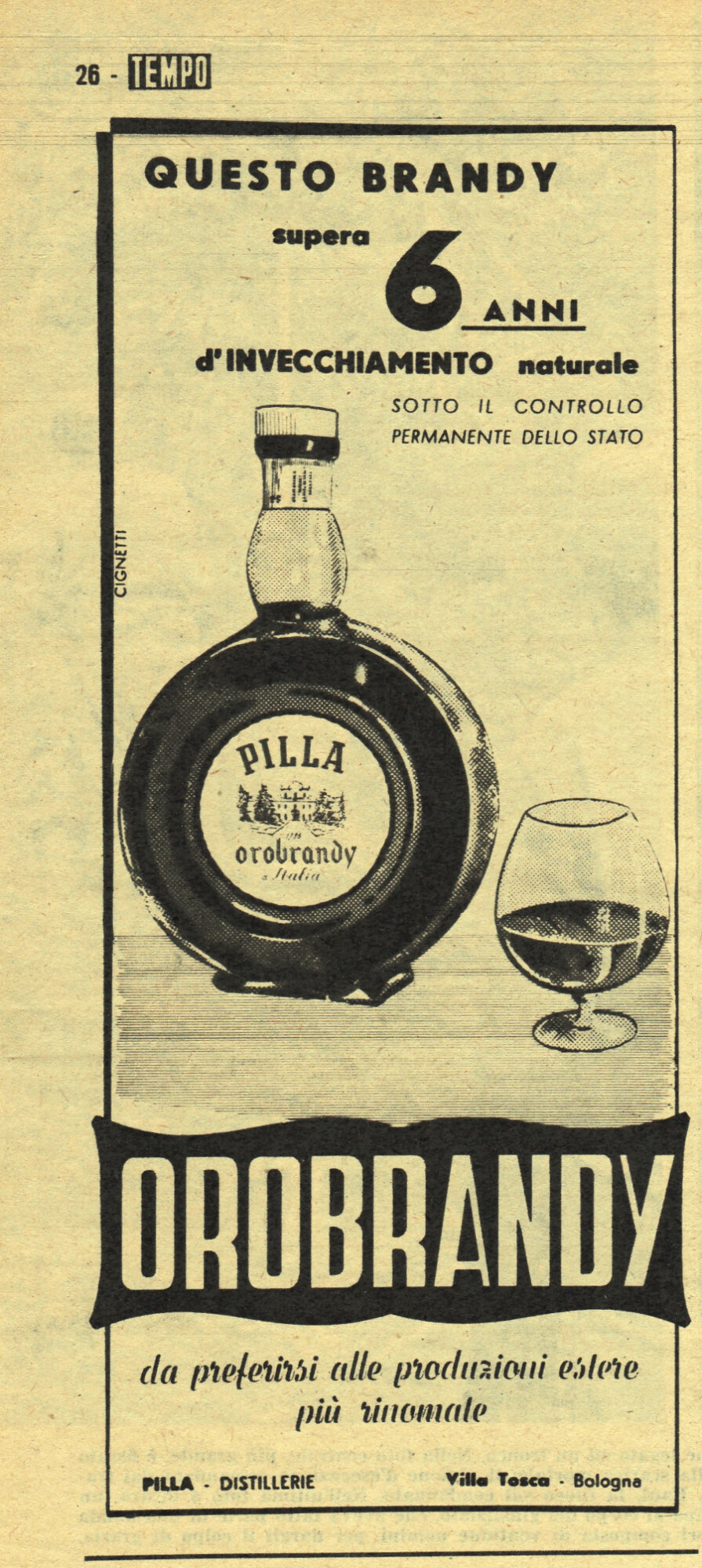 Orobrandy Pilla. Advertising 1958