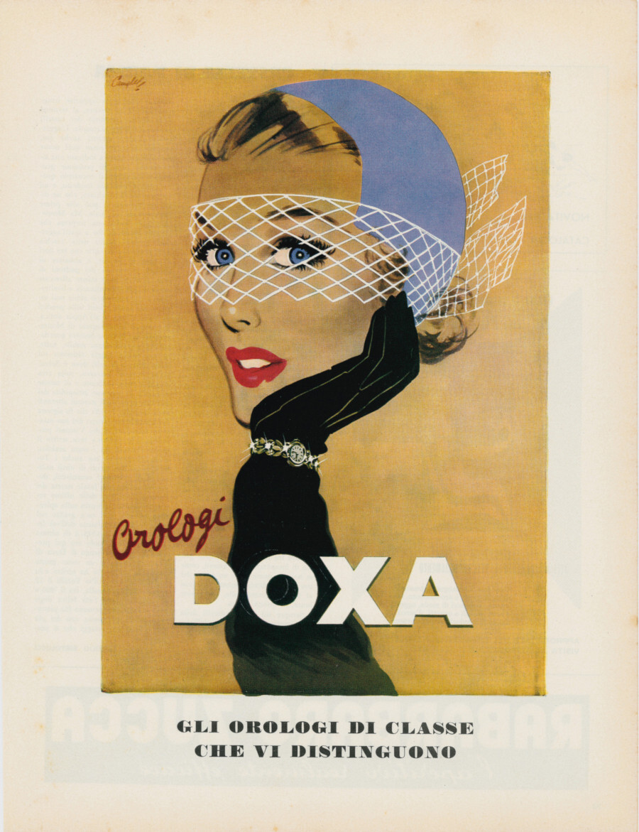 Orologi Doxa. Advertising 1957