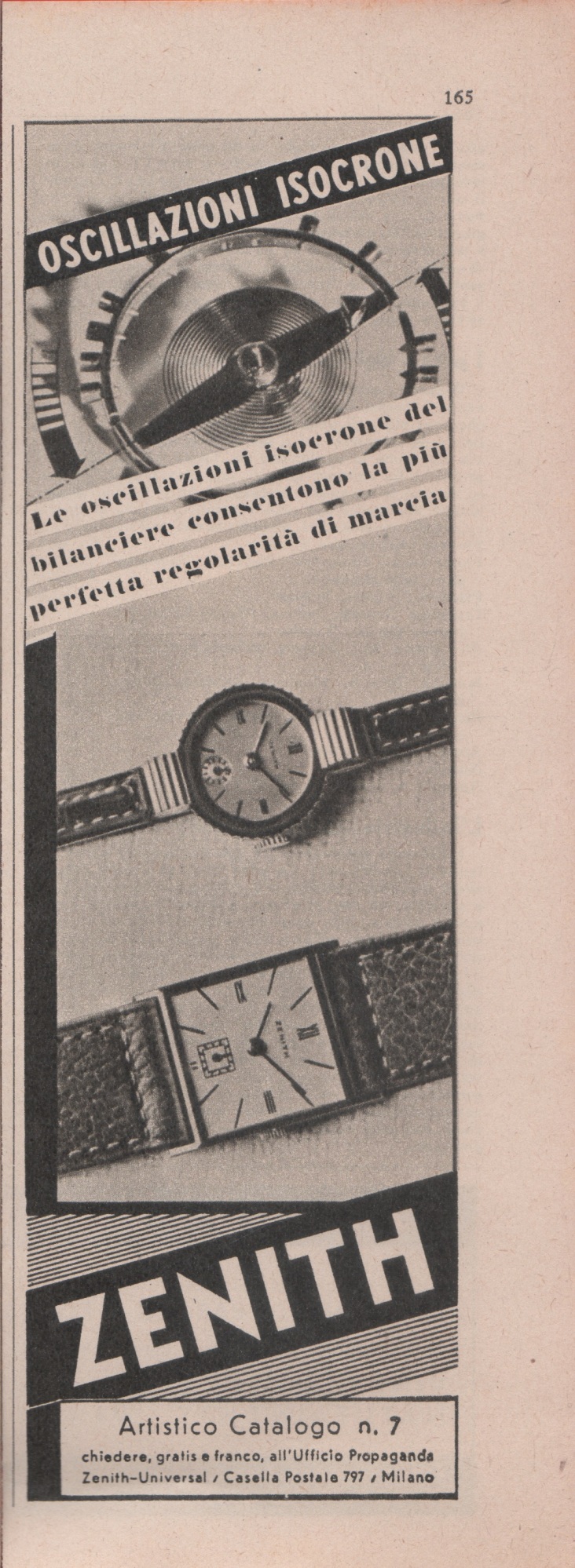 Orologi Zenith. Advertising 1941