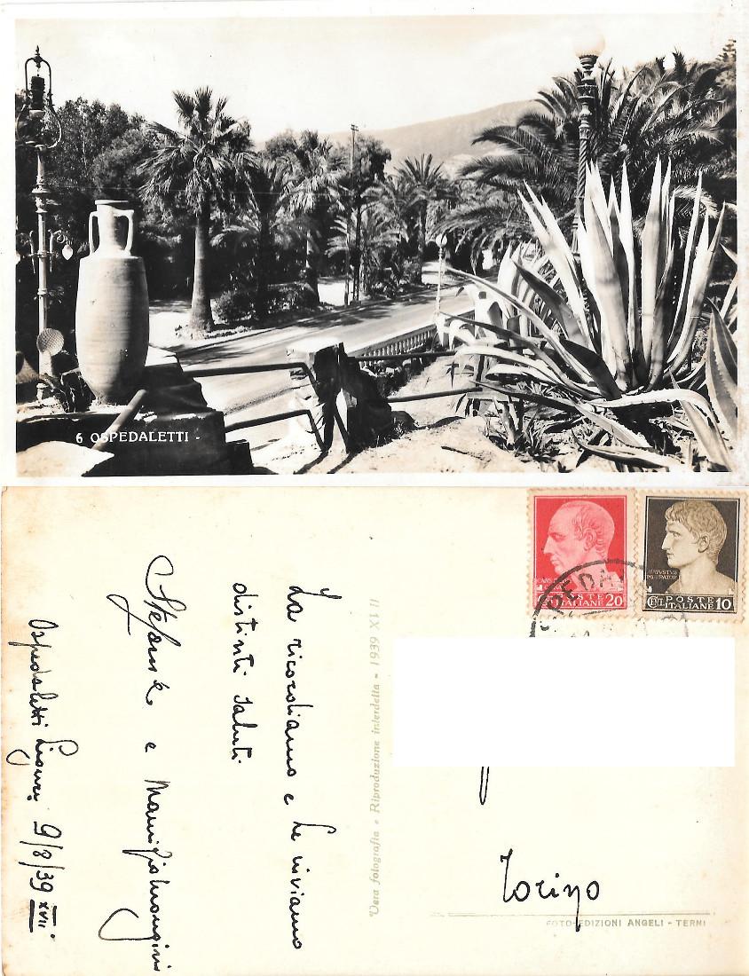 Ospedaletti (IM). Viaggiata 1939