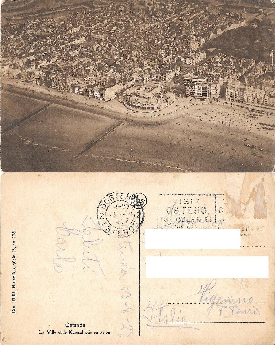 Ostende. La ville et le Kursaal pris en avion. Viaggiata …