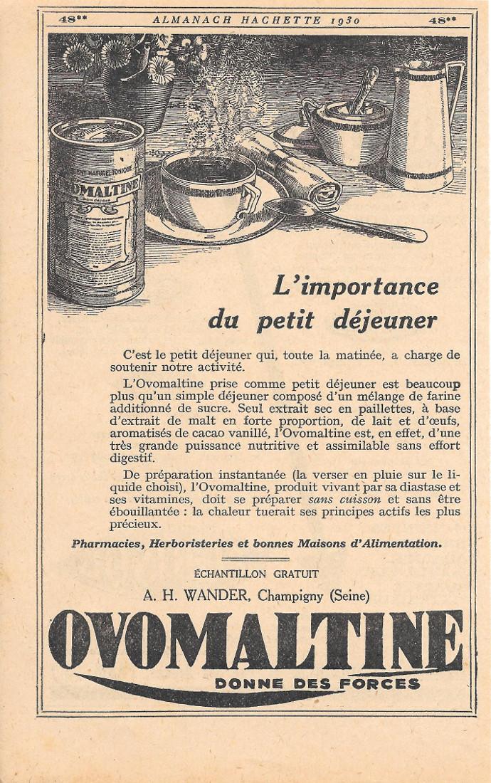 Ovomaltine. Pubblicita 1930