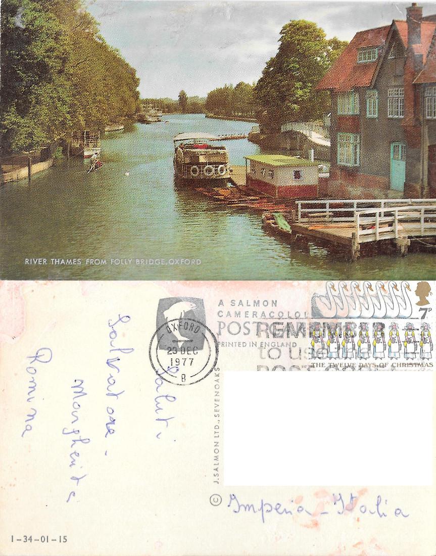 Oxford. Il Tamigi presso Folly Bridge. Viaggiata 1977