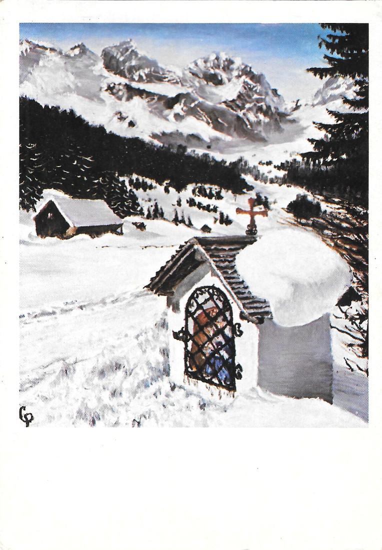 Paesaggio invernale. Dipinto con la bocca (Perrott). Non viaggiata