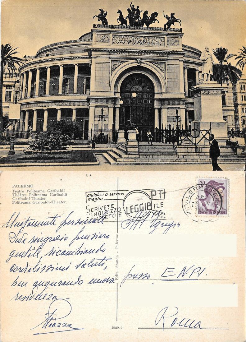 Palermo. Teatro Politeama Garibaldi. Viaggiata 1962