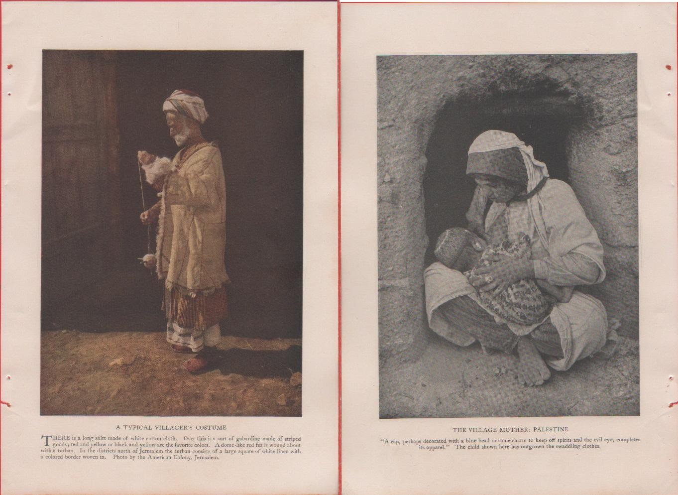 Palestine. A typical villager's costume/The village Mother. Foto da rivista …