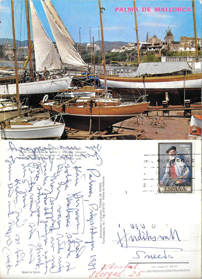 Palma de Mallorca. Vista parcial de la bahia. Viaggiata 1971