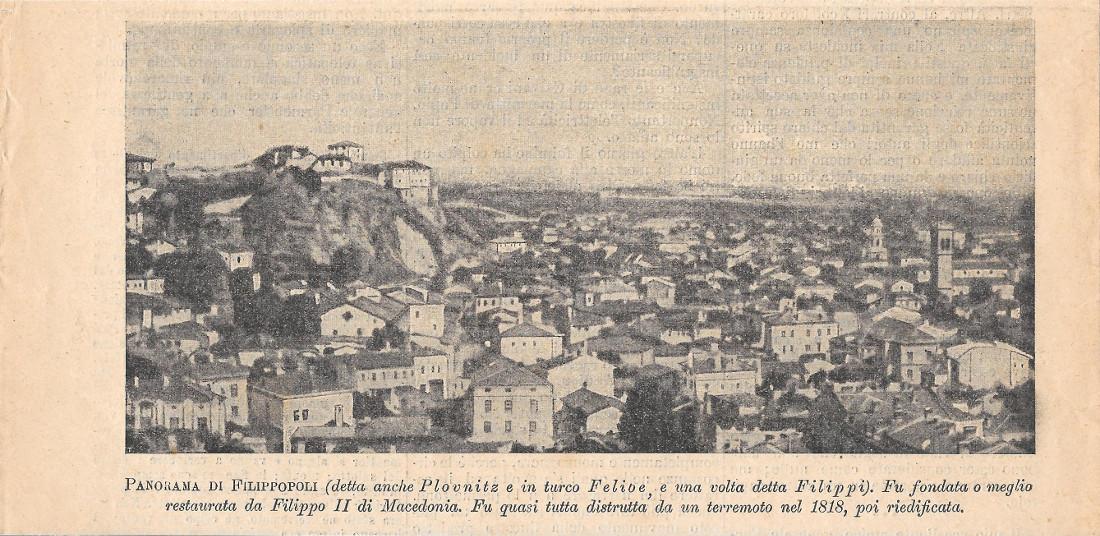 Panorama di Filippopoli detta Plovnitz. Stampa 1912