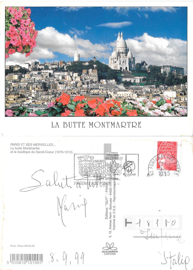 Parigi. La butte Montmartre. Viaggiata 1999