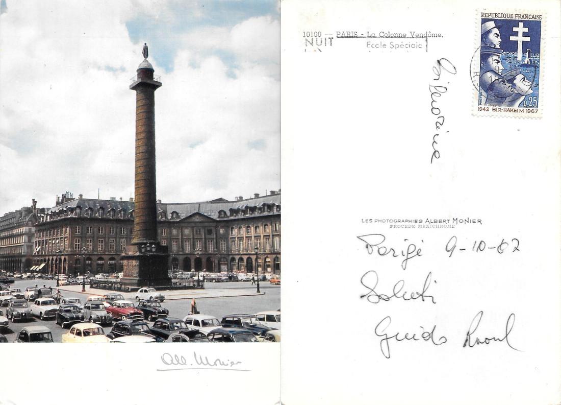 Parigi. La colonne Vedome. Viaggiata 1987