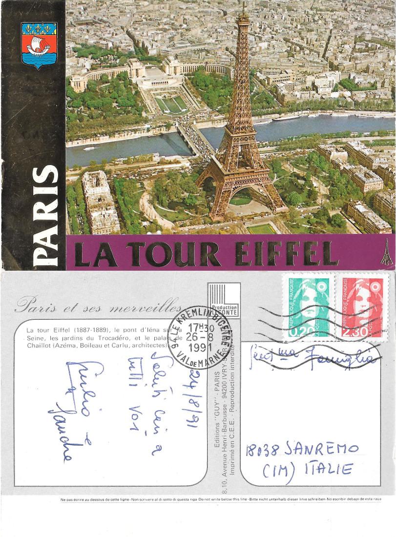 Parigi. La Tour Eiffel. Viaggiata 1991