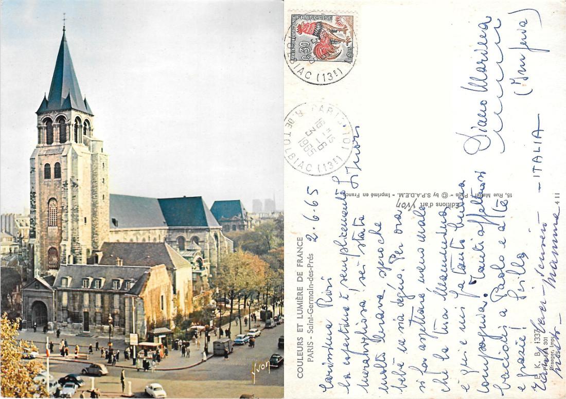 Paris. Saint Germain des Pres. Viaggiata 1965