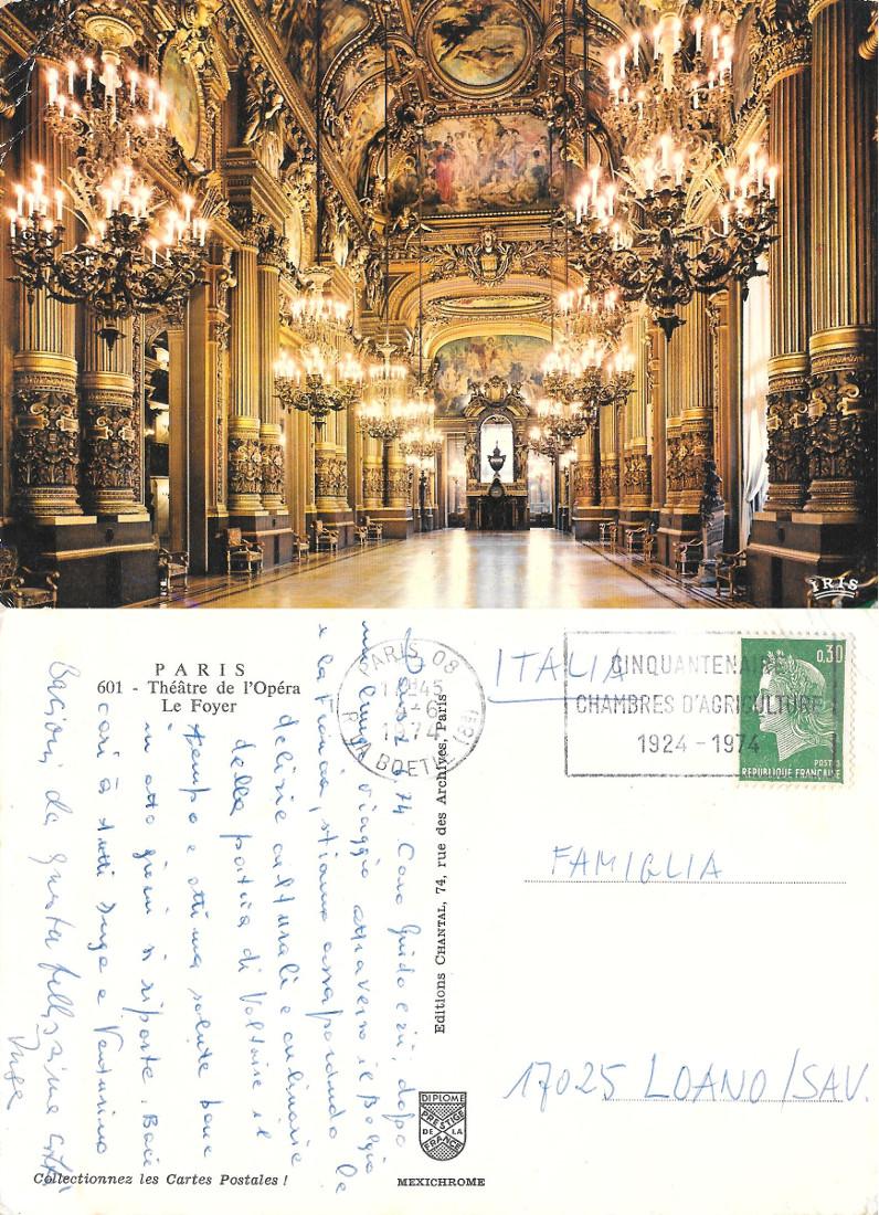 Paris. Theatre de l'Opera. Le Foyer. Viaggiata 1974