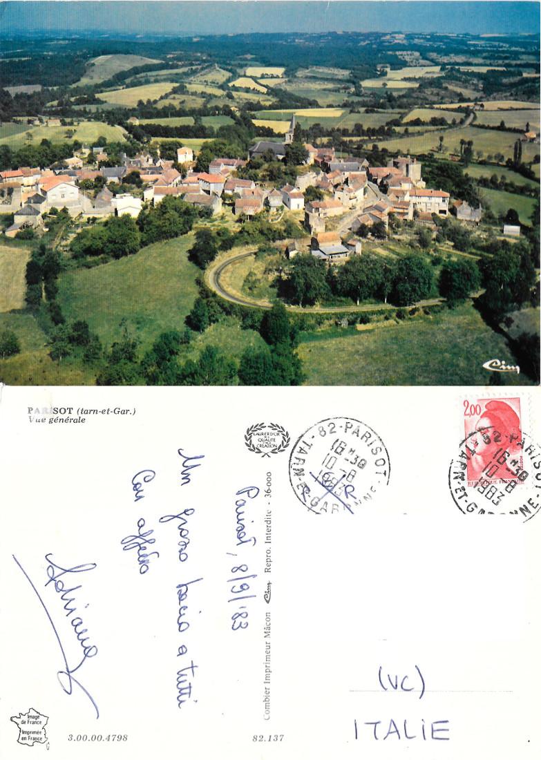 Parisot. Vue generale. Viaggiata 1983