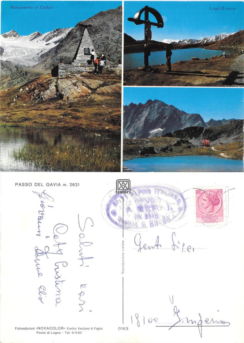 Passo del Gavia. Vedute. Viaggiata 1974