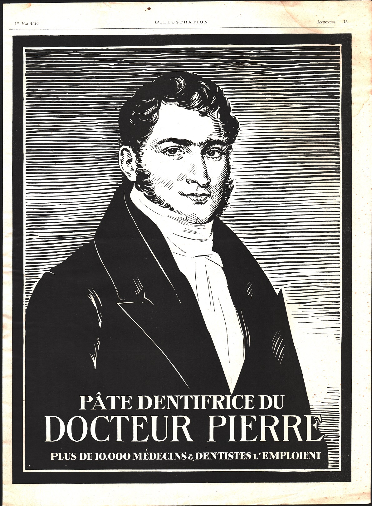 Pate dentifrice du Docteur Pierre. Advertising 1926