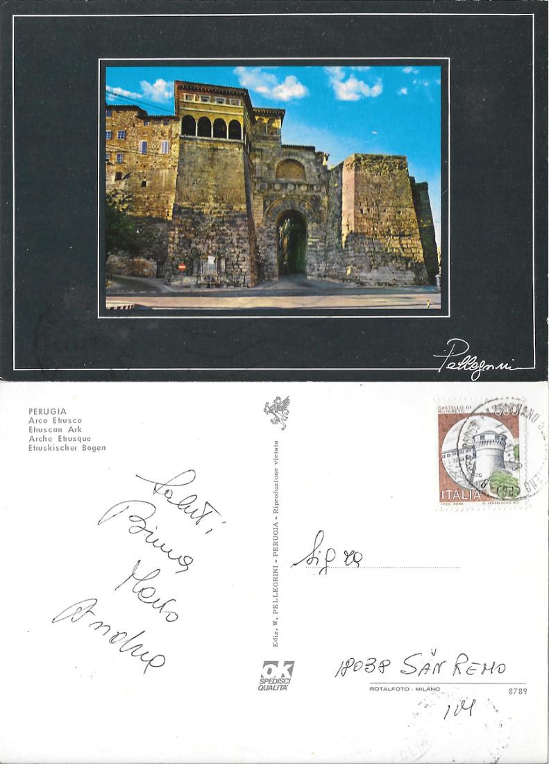 Perugia. Arco Etrusco. Viaggiata 1988