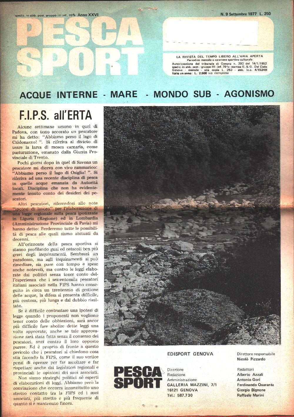 Pesca Sport. 1977. N. 9