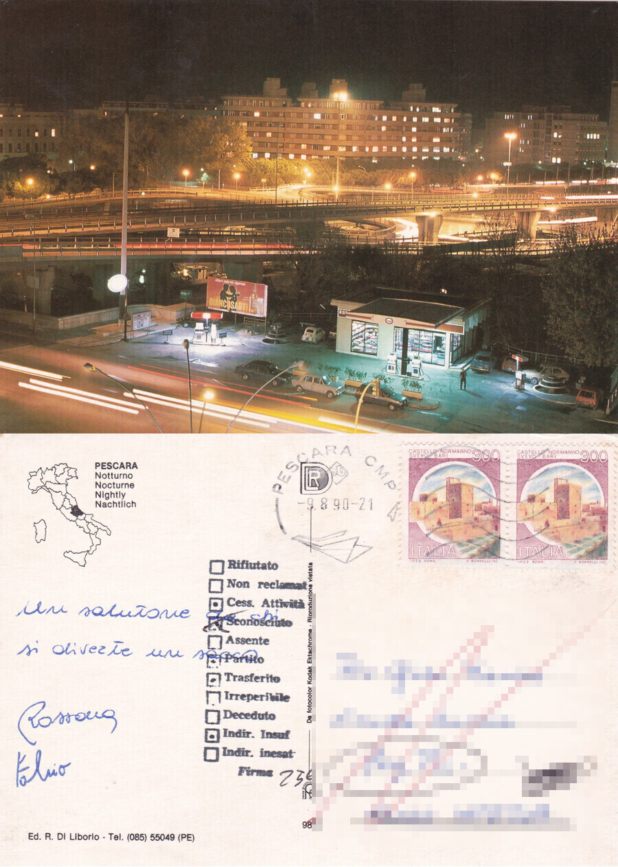 Pescara. Notturno - Viaggiata 1990