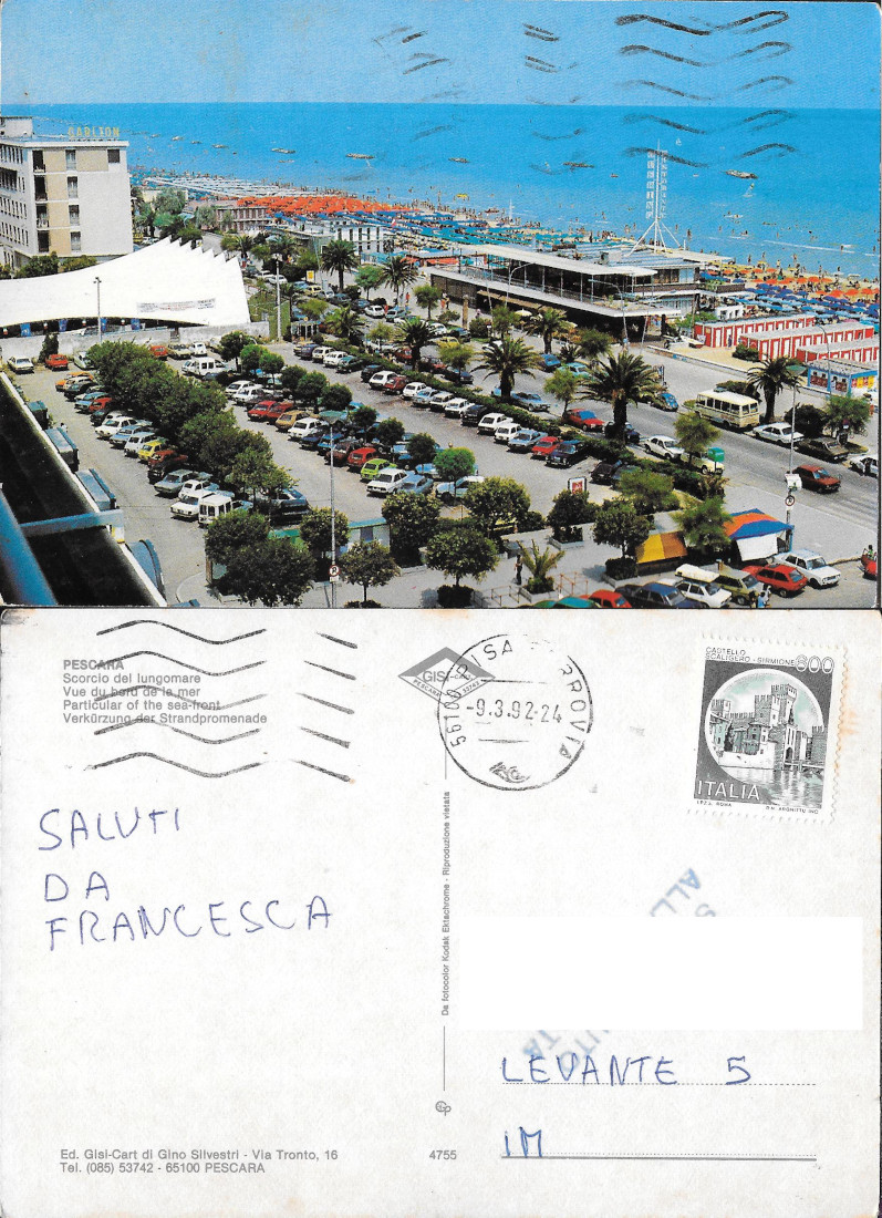 Pescara. Scorcio del lungomare. Viaggiata 1992