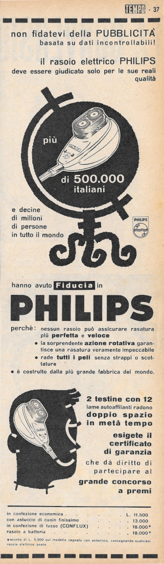 Philips il rasoio elettrico - Advertising 1956