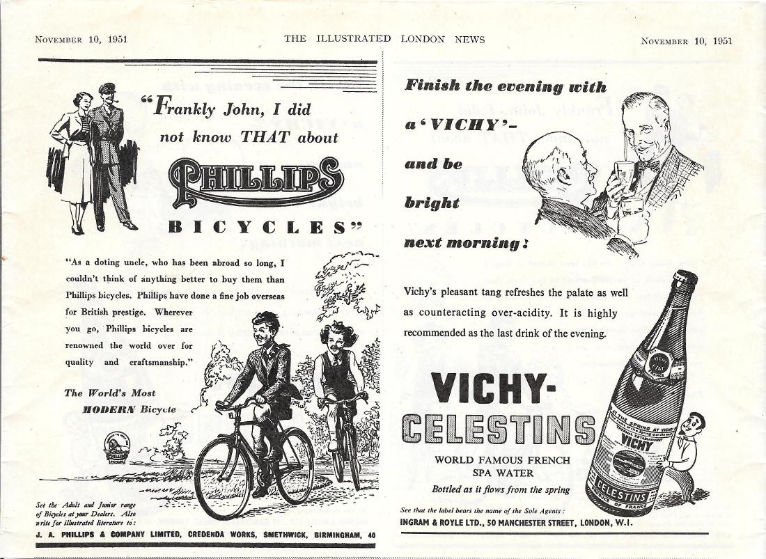 Phillips bicycles / Vichy Celestins. Pubblicita 1951