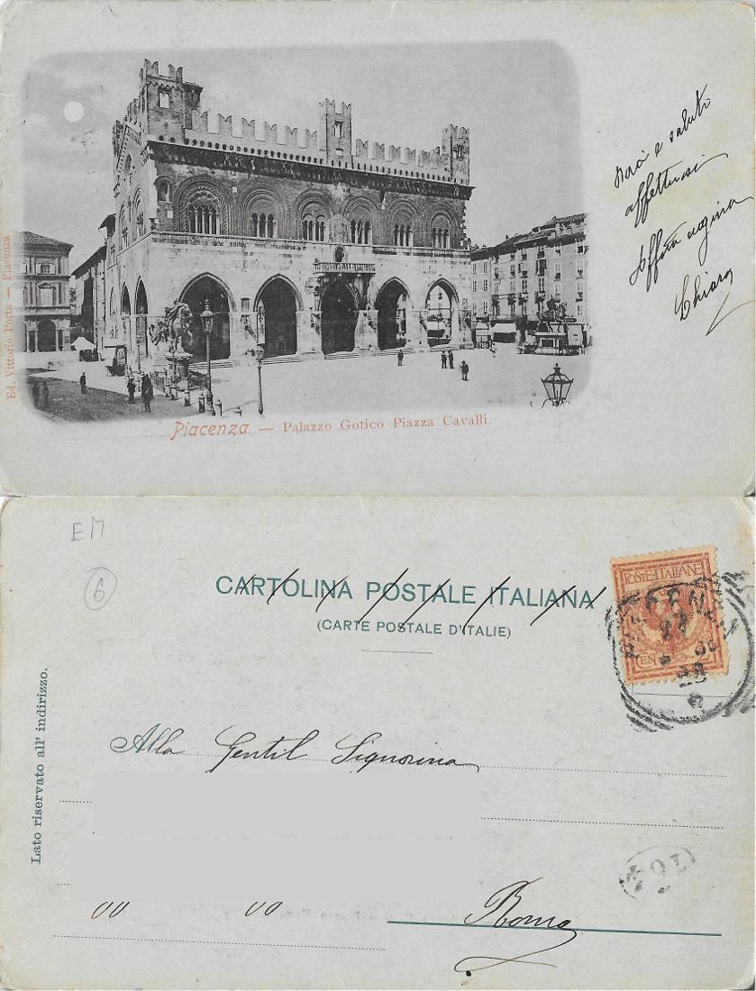 Piacenza. Palazzo Gotico, Piazza Cavalli. Viaggiata