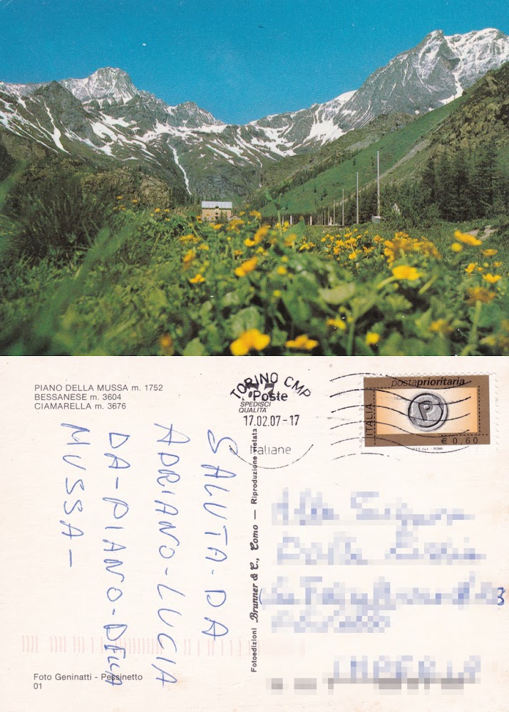 Pian della Mussa (TO) Bessanese, Ciamarella. Viaggiata 2007