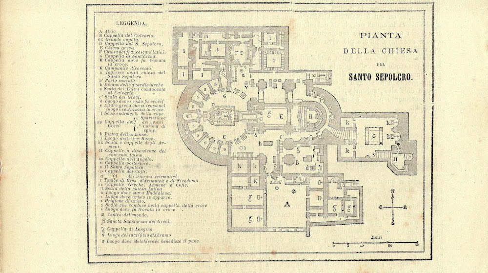Pianta della chiesa del Santo Sepolcro. Stampa 1863.