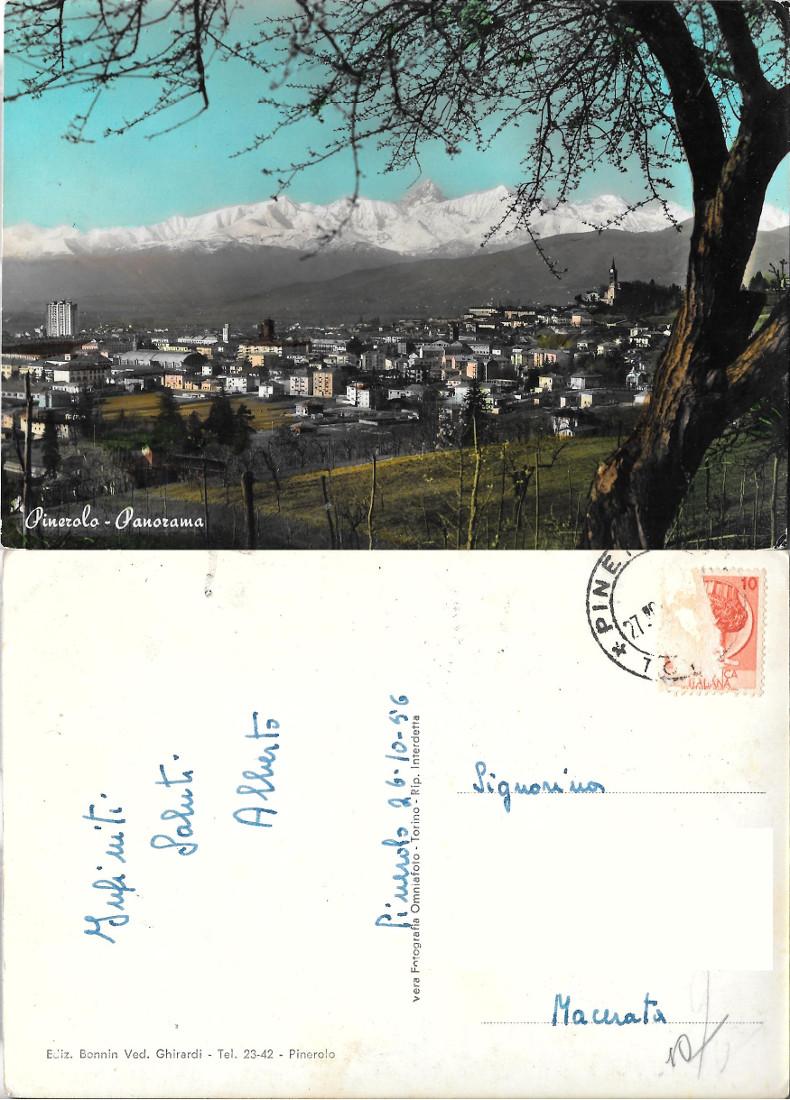 Pinerolo. Panorama. Viaggiata 1956