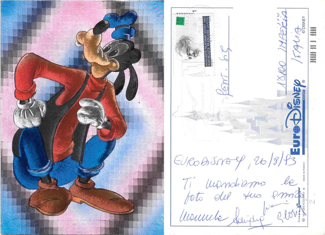 Pippo. Cartolina cangiante. Eurodisney. Viaggiata1993