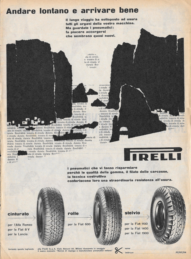 Pirelli. Andare lontano e arrivare bene - Advertising 1956