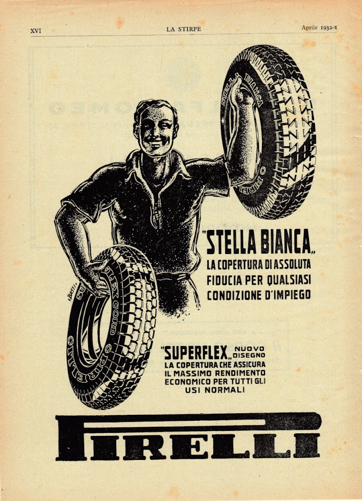 Pirelli Stella Bianca. Advertising 1932