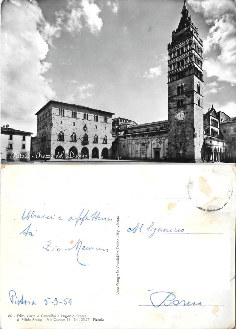 Pistoia. Piazza del Duomo. Viaggiata 1959
