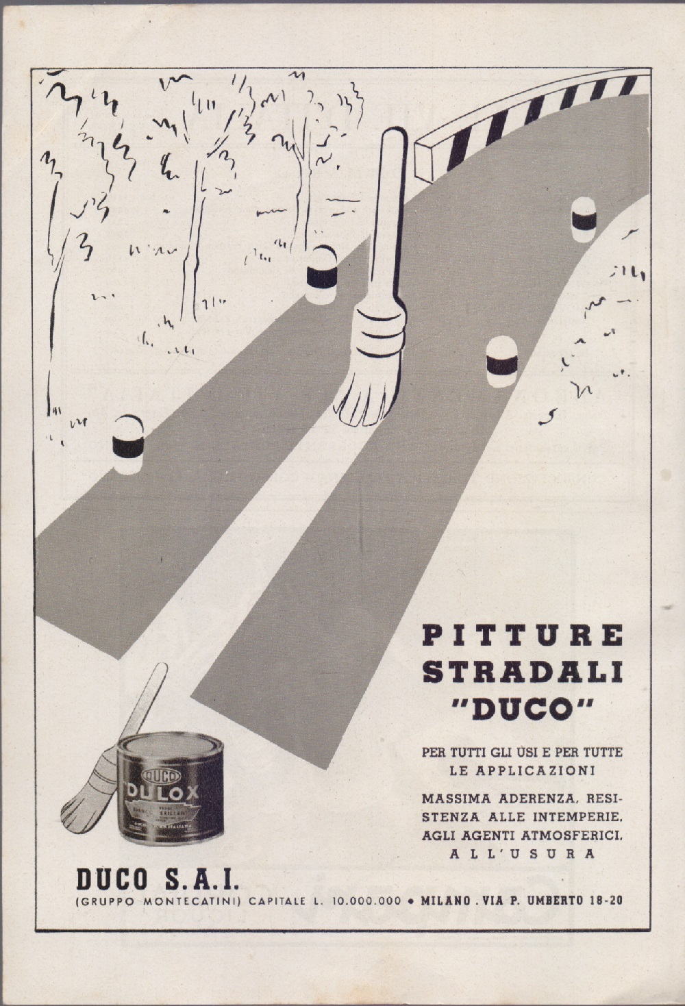 Pitture stradali Duco. Advertising 1940