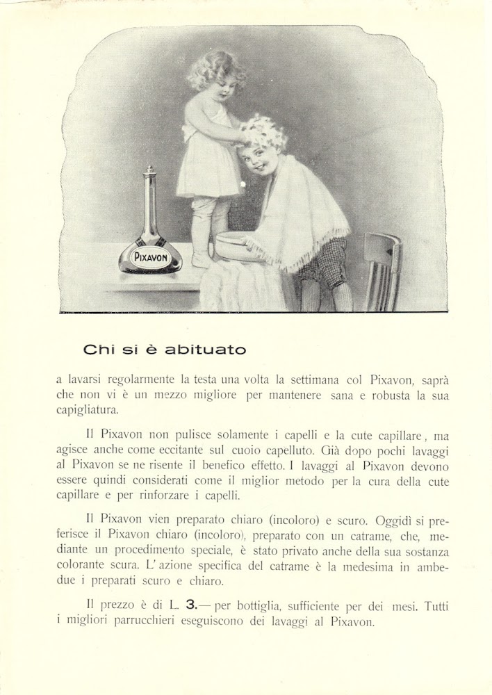 Pixavon, per chi si è abituato a lavarsi.... Advertising 1913