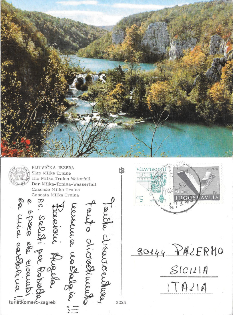Plitvicka Jezera. Cascata Milka Trnina - Viaggiata 1955