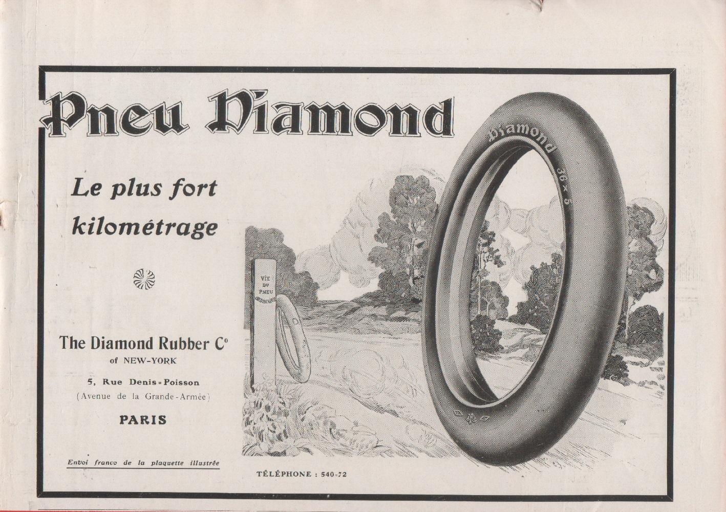 Pneu Diamond/Benedectine. Advertising 1912