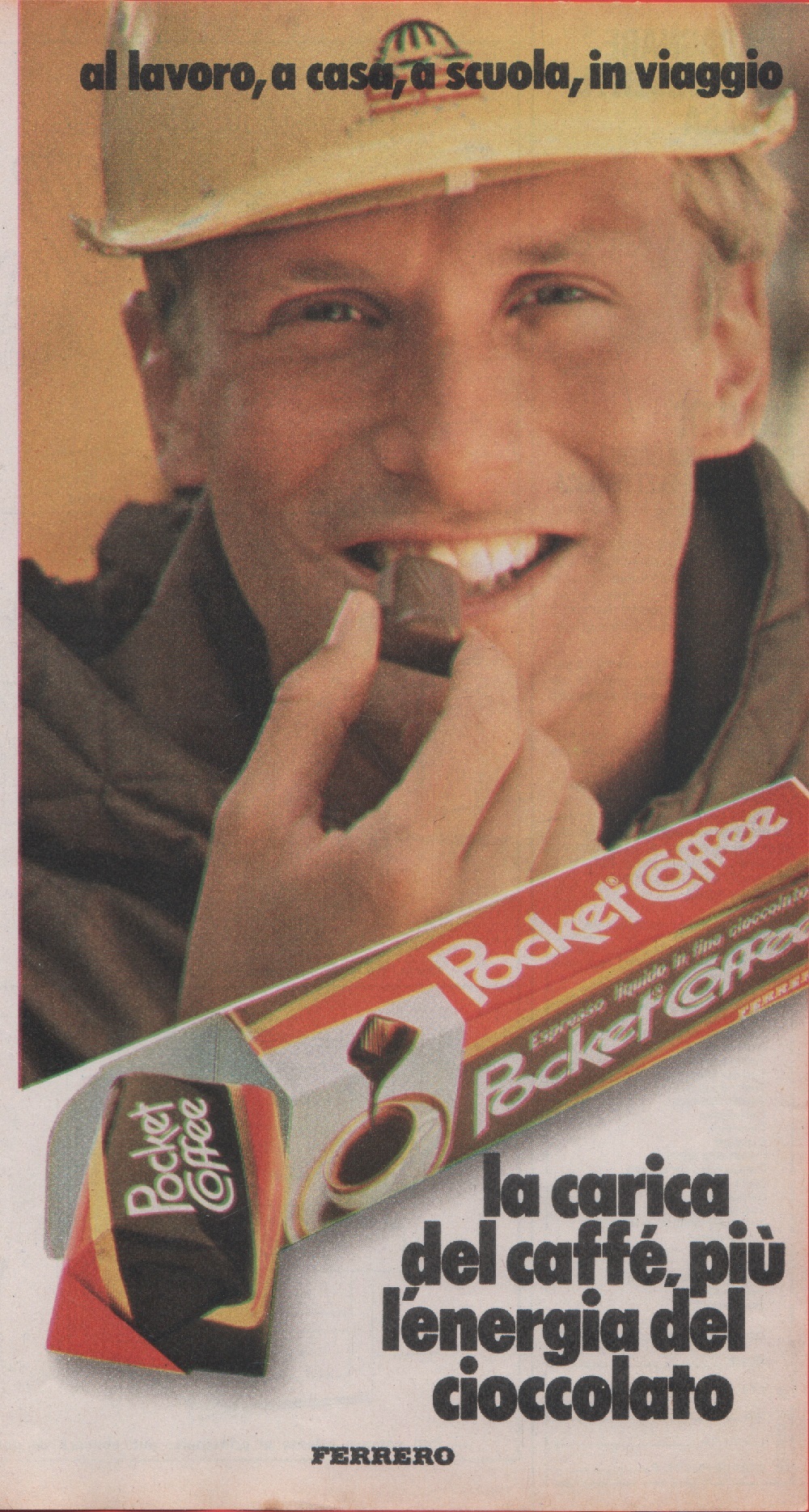 Pocket coffee Ferrero. Advertising 1980