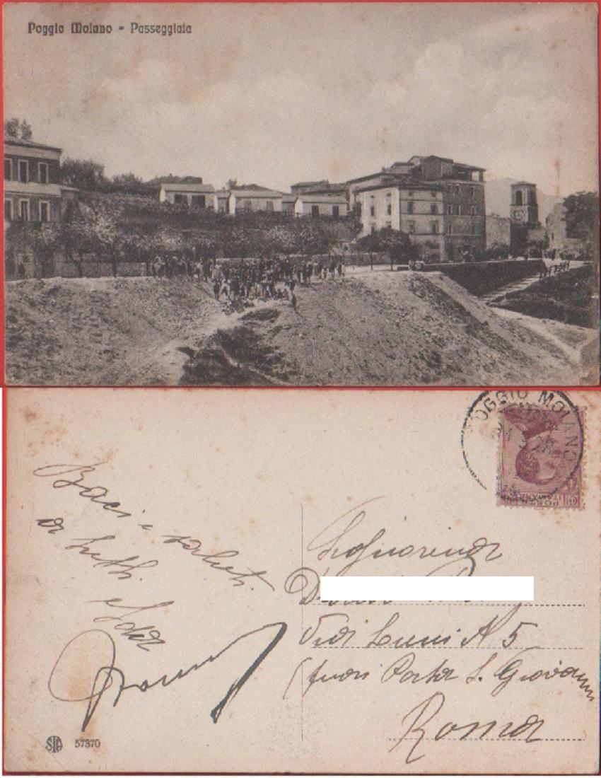 Poggio Moiano (RI). Viaggiata 1928. Animata