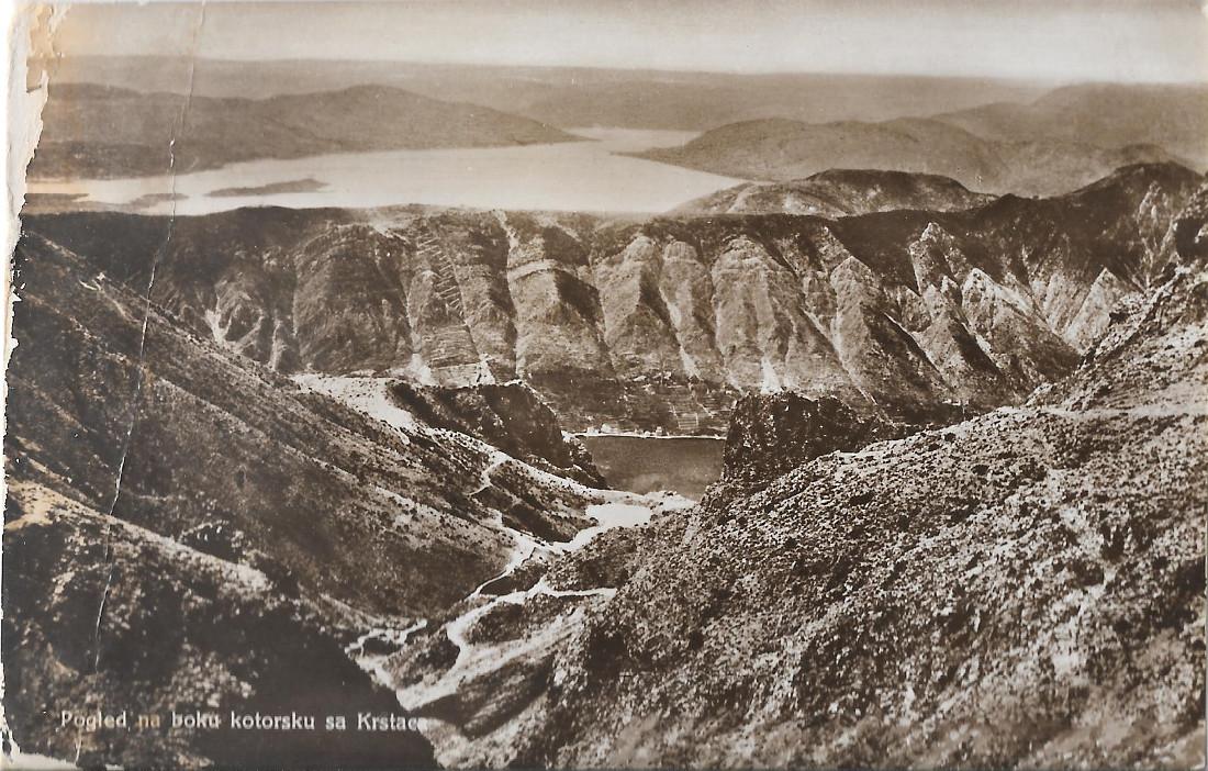 Pogled na boku kotorsku sa Krstaea. Non viaggiata, datata 1929