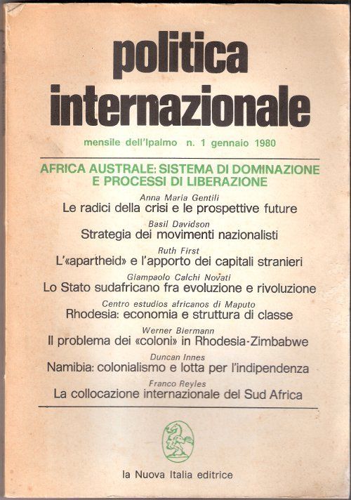 Politica internazionale. Mensile dell'Ipalmo n. 1 gennaio, 1980