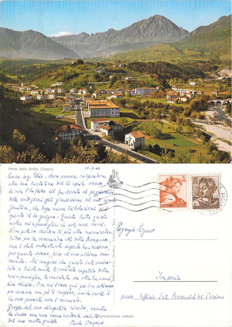 Ponte delle Arche (Trento). Viaggiata 1966