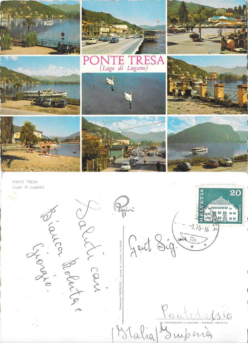 Ponte Stresa. Lago di Lugano. Viaggiata 1970