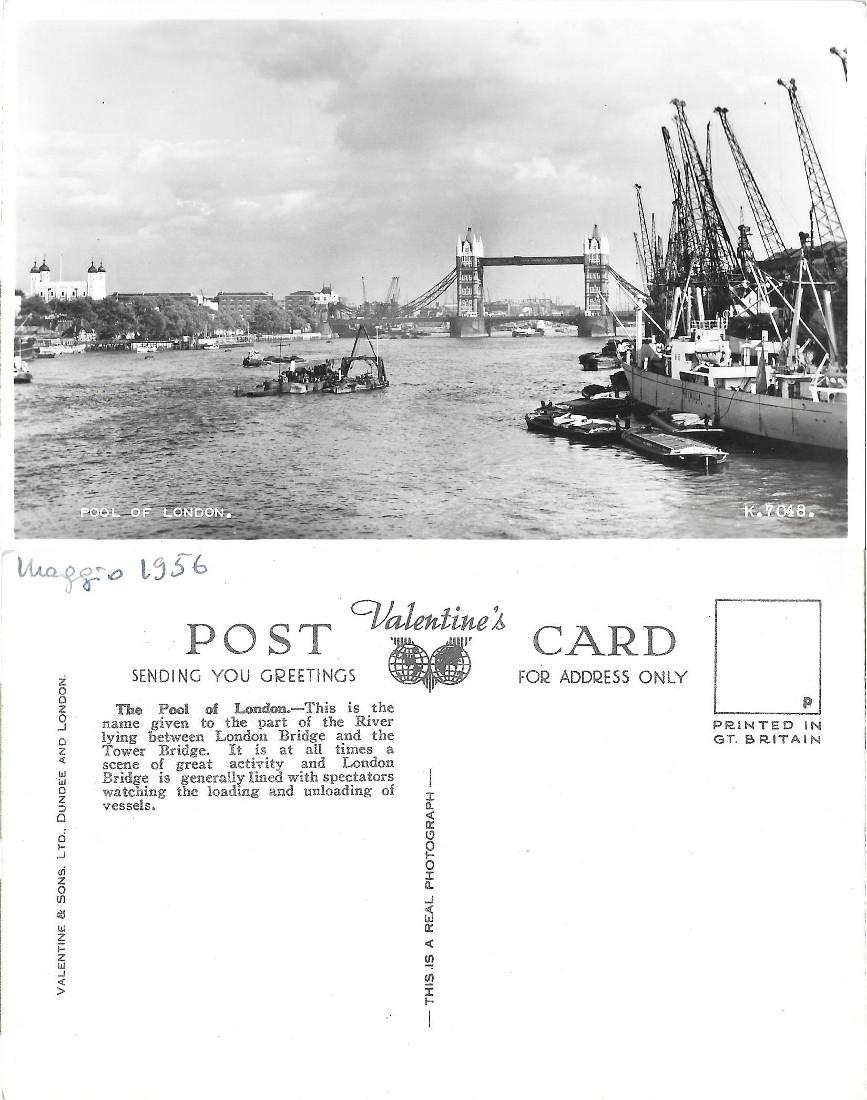 Pool of London. Non viaggiata, datata 1956
