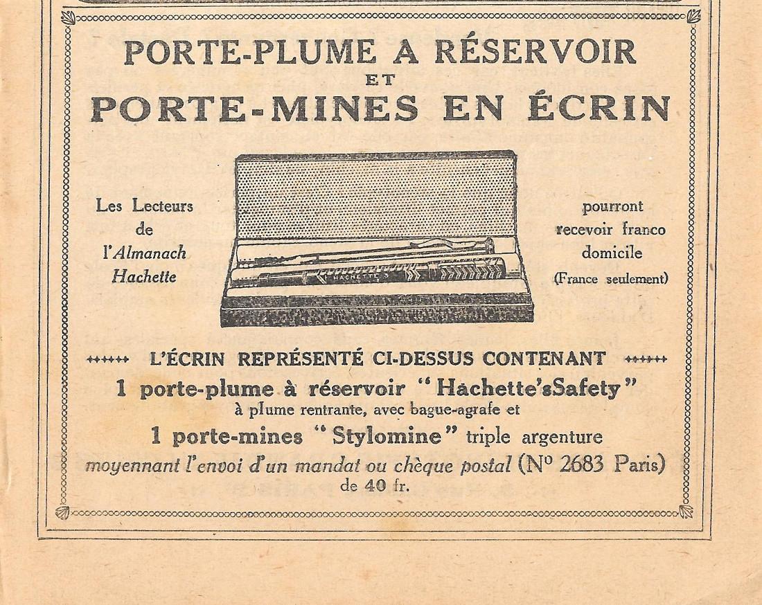 Porte-plume et porte mines en écrin. Advertising 1926