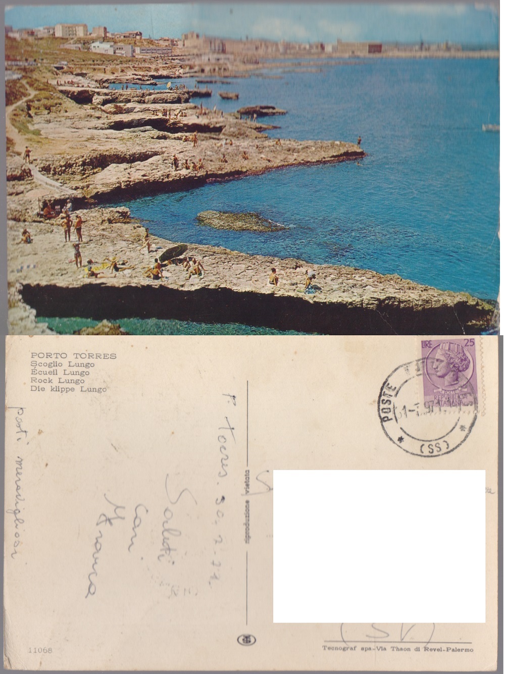 Porto Torres. Scoglio Lungo. Viaggiata 1971