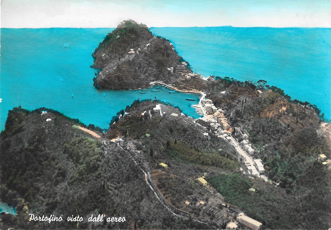 Portofino visto dall'aereo. Alterocca. Non viaggiata