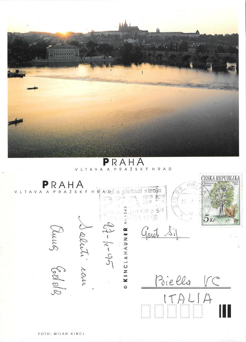 Praha. Vltava a Prazsky Hrad. Viaggiata 1995
